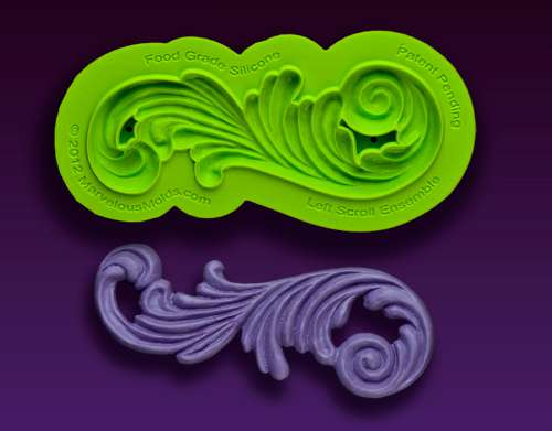 Left Scroll Ensemble Silicone Mould - Click Image to Close